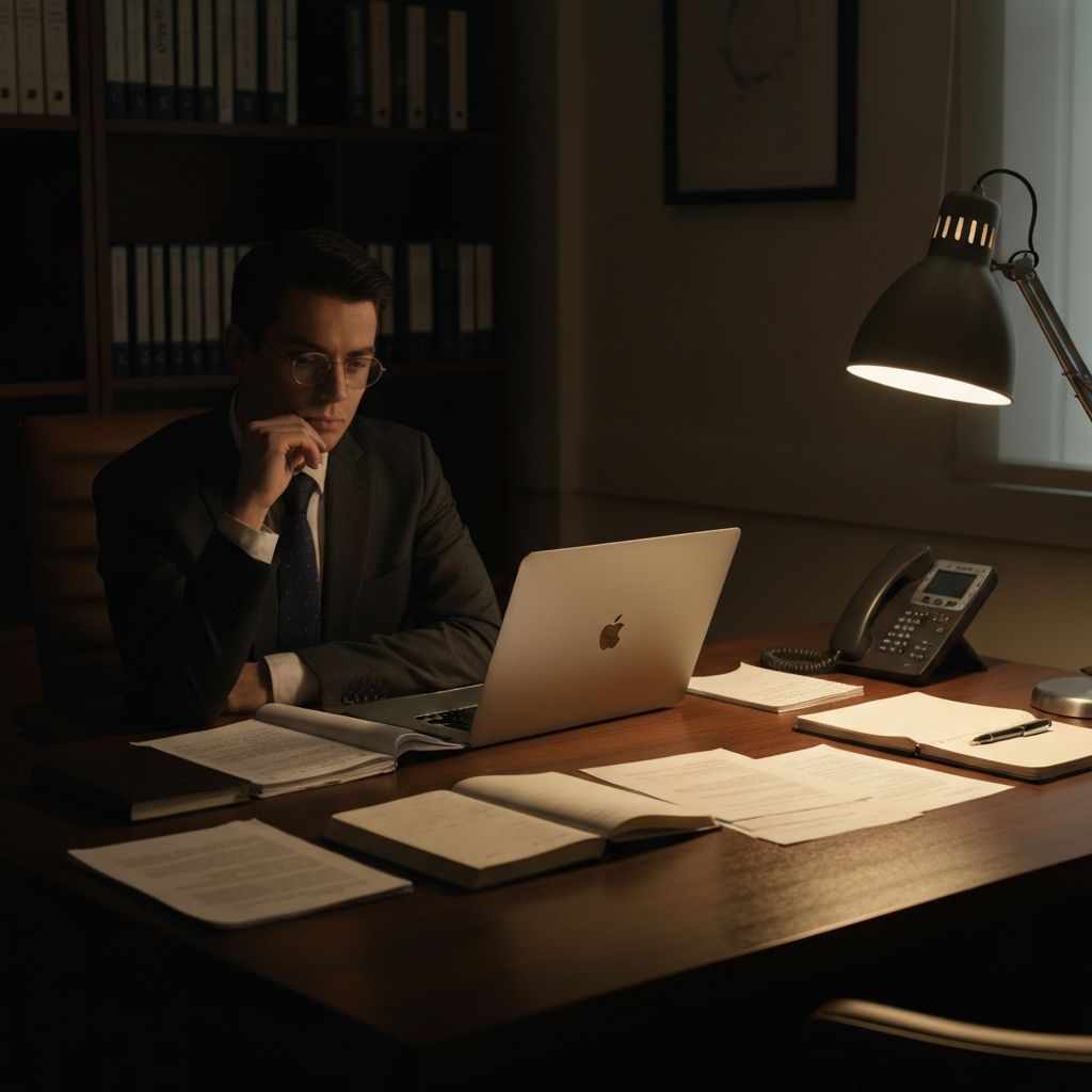 Professionelles Workspace-Setup für akademische Kommunikation mit Forschungsmaterialien